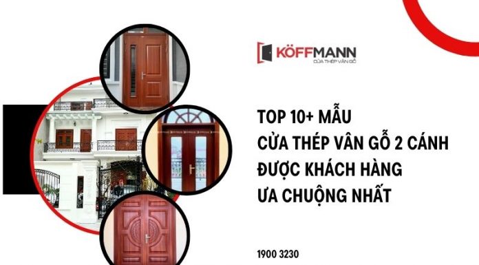 Top 10+ mẫu cửa thép vân gỗ 2 cánh được khách hàng ưa chuộng nhất